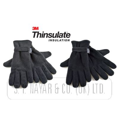 MEN'S FLEECE GLOVES WITH THINSULATE AND PALM GRIP.