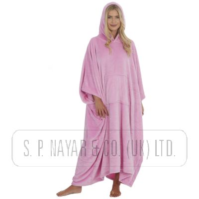 PINK BUBBLES HOODED PONCHO.