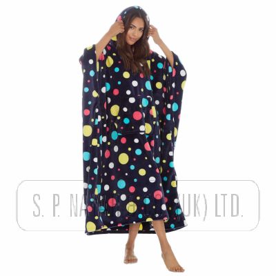 BUBBLES DESIGN HOODED PONCHO