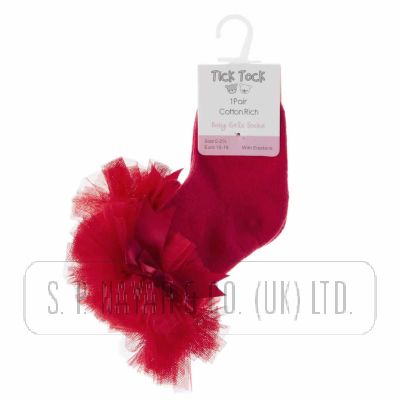 RED TUTU FRILL AND BOW SOCKS