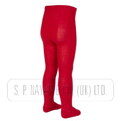 RED COTTON RICH SCHOOL TIGHTS.