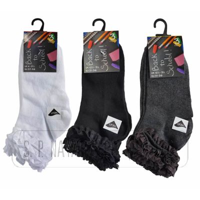 FRILLY SOCKS WITH MATCHING LACE.