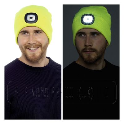 BEANIE HAT WITH LED LIGHT TORCH. 
