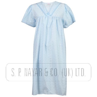 BLUE EMBROIDERED NIGHTDRESS.