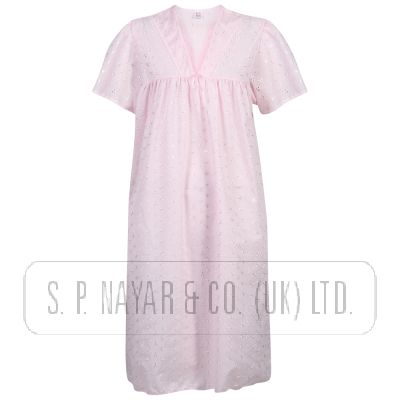 PINK EMBROIDERED NIGHTDRESS.