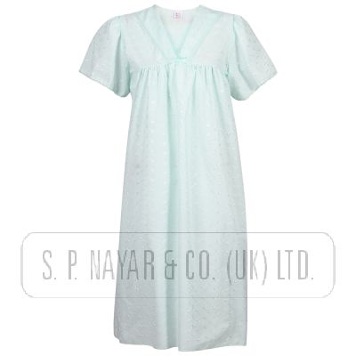 MINT EMBROIDERED NIGHTDRESS.
