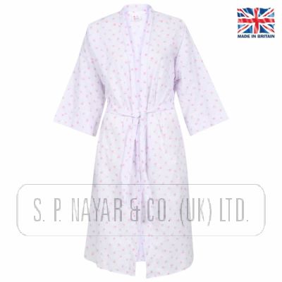 PRINTED POLY COTTON DRESSING GOWN.