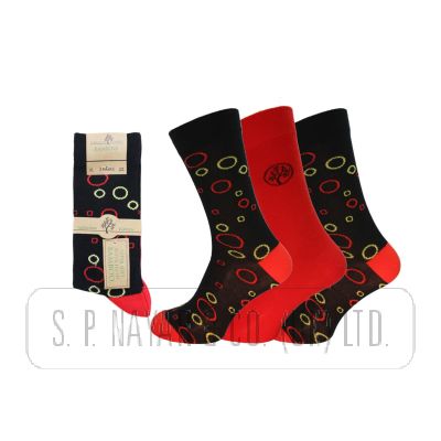 RED BUBBLES BAMBOO SOCKS.