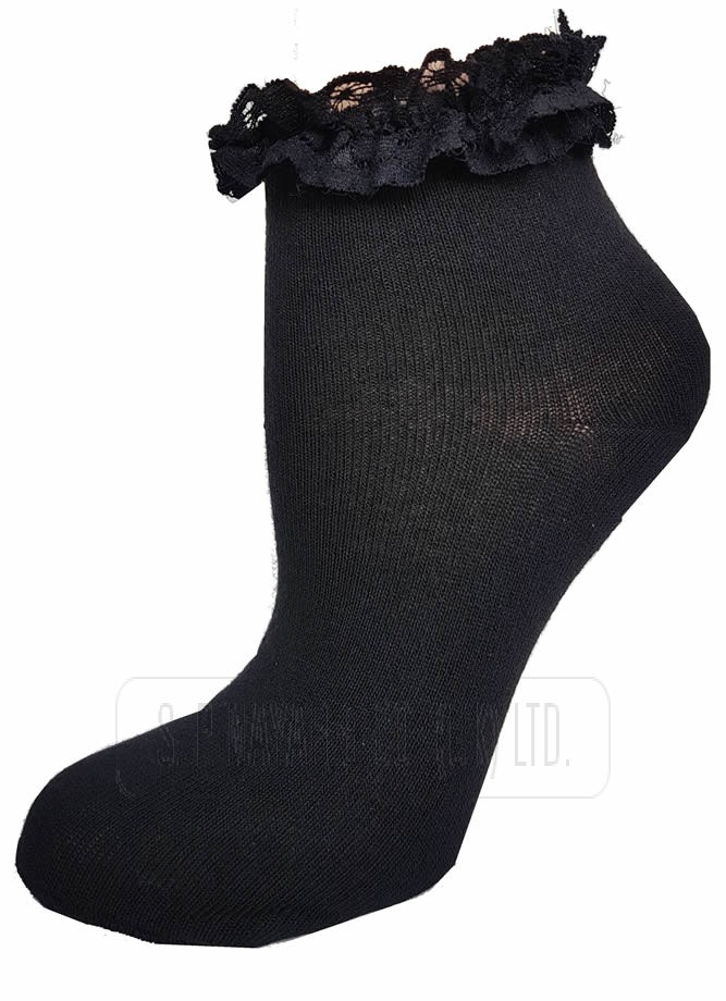 GIRLS BACK TO SCHOOL FRILLY SOCKS WITH MATCHING LACE.