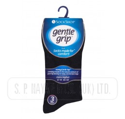 Gentle Grip Sock Shop 6 Pairs Mens Loose Soft Top Non Elastic Bamboo Socks  (6-11 UK, SOMRM01) : : Fashion